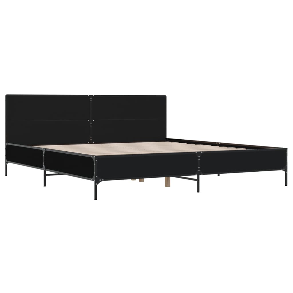 Cadre de lit sans matelas noir 180x200 cm - XIOS
