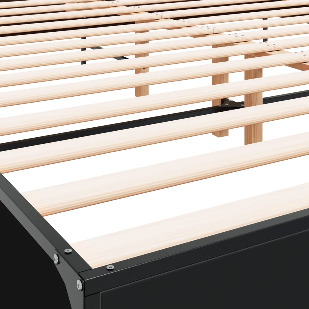 Cadre de lit sans matelas noir 180x200 cm - XIOS