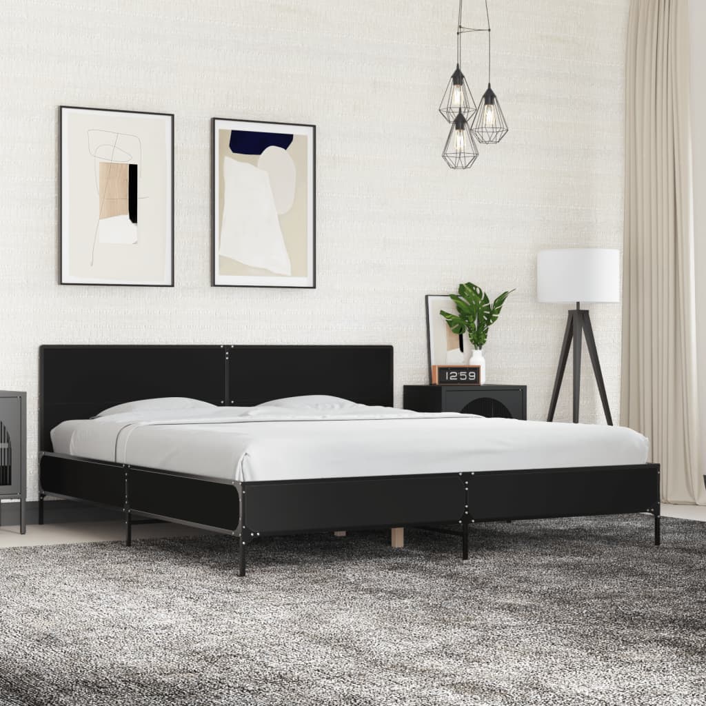 Cadre de lit sans matelas noir 180x200 cm - XIOS