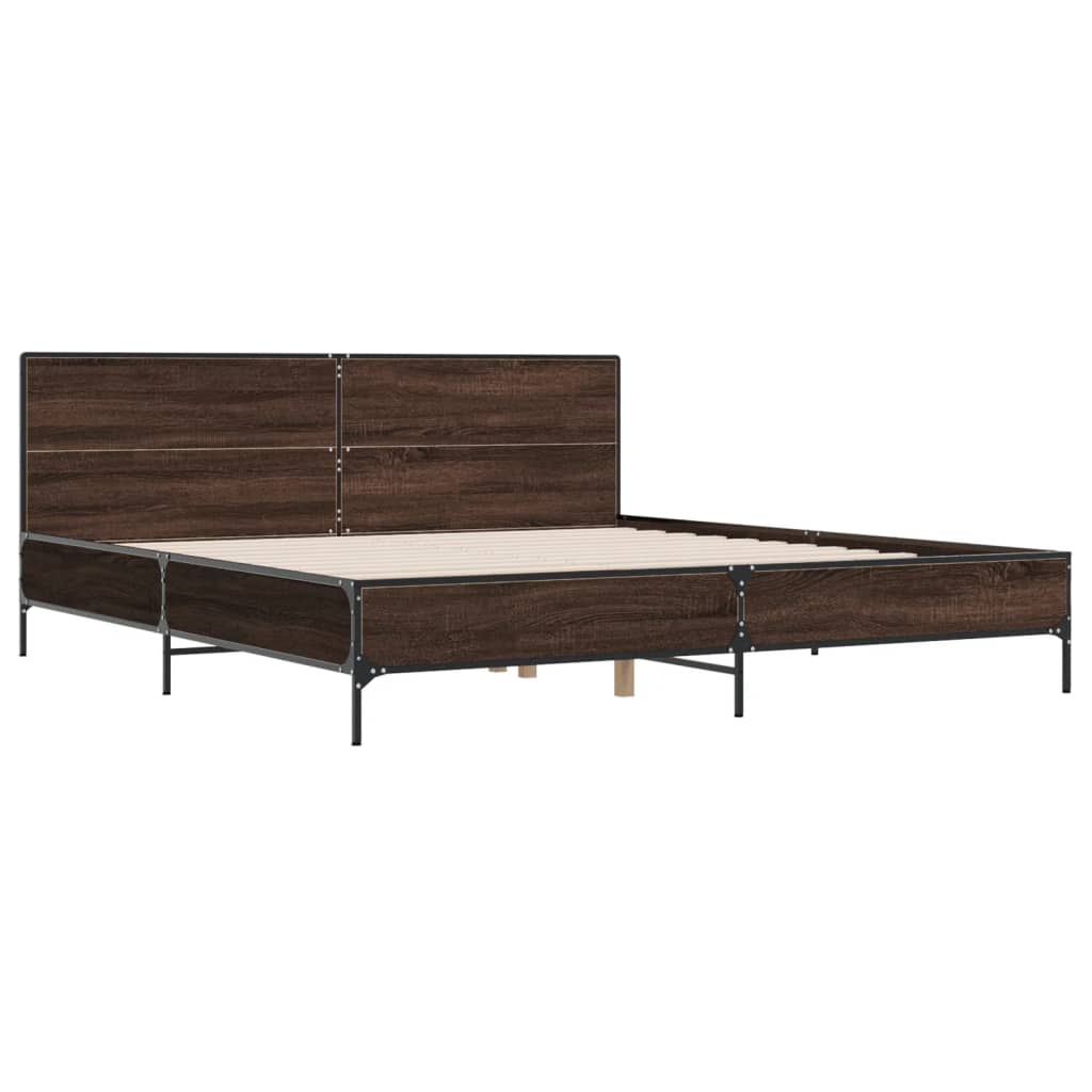 Cadre de lit sans matelas chêne marron 180x200 cm - XIOS