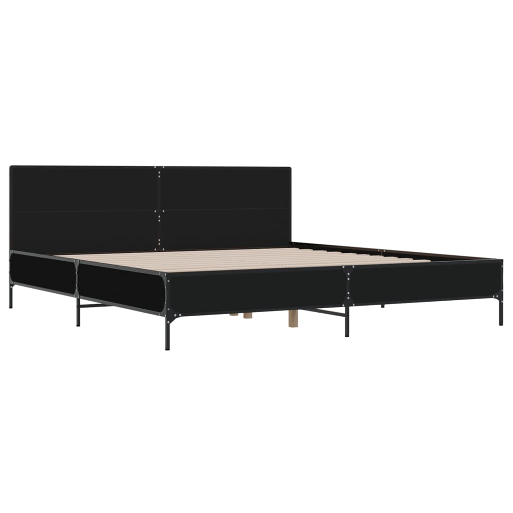 Cadre de lit sans matelas noir 200x200 cm - XIOS