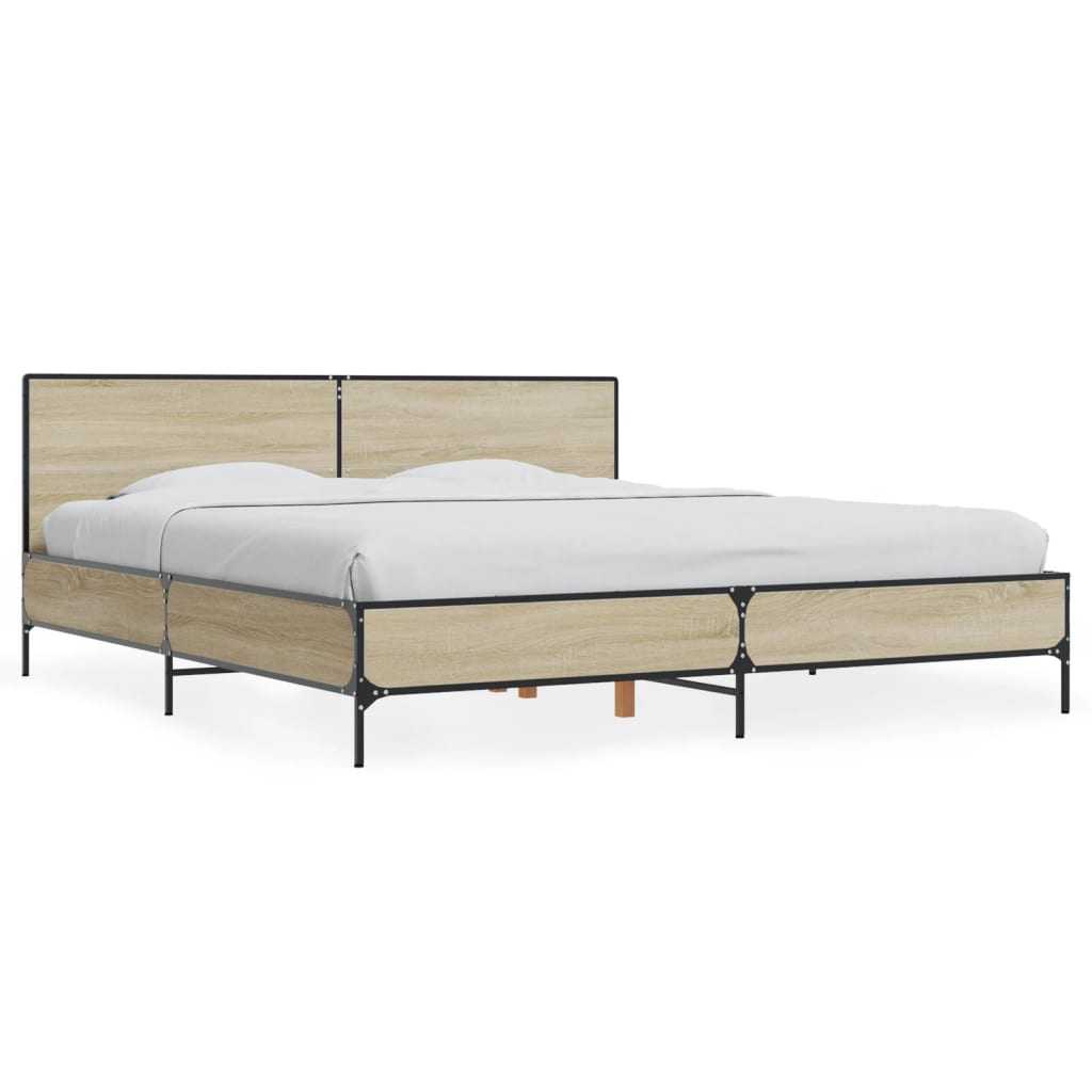 Cadre de lit sans matelas chêne sonoma 200x200 cm - XIOS