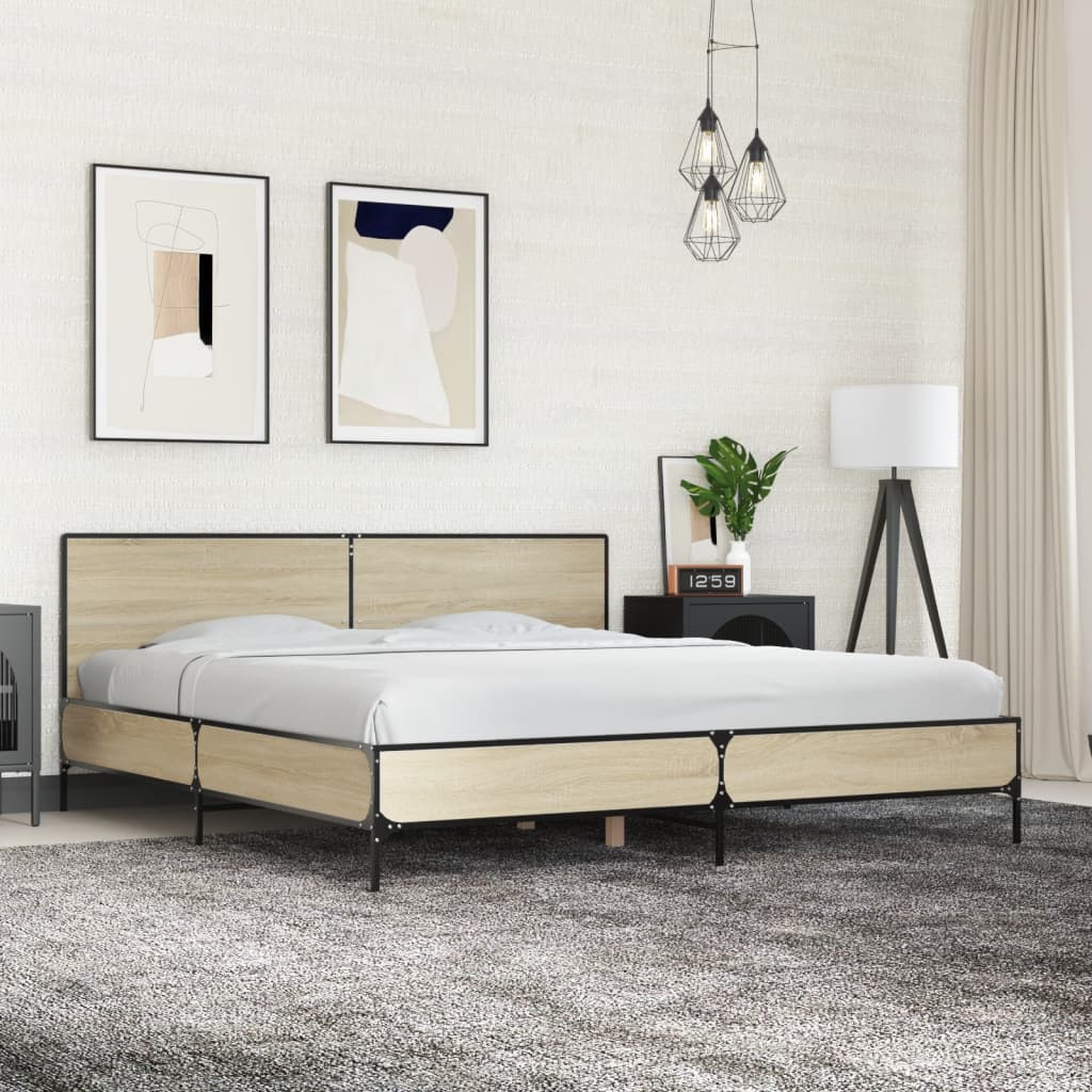 Cadre de lit sans matelas chêne sonoma 200x200 cm - XIOS