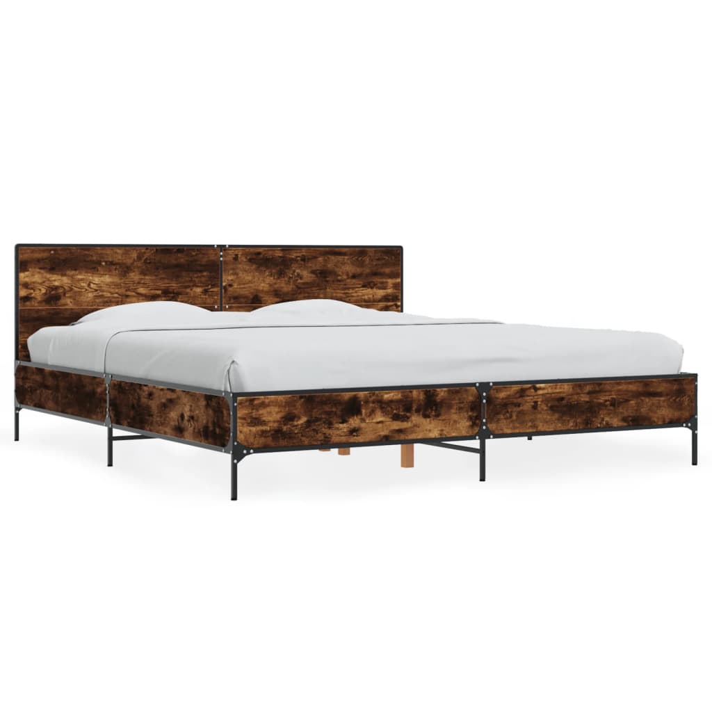 Cadre de lit sans matelas chêne fumé 200x200 cm - XIOS