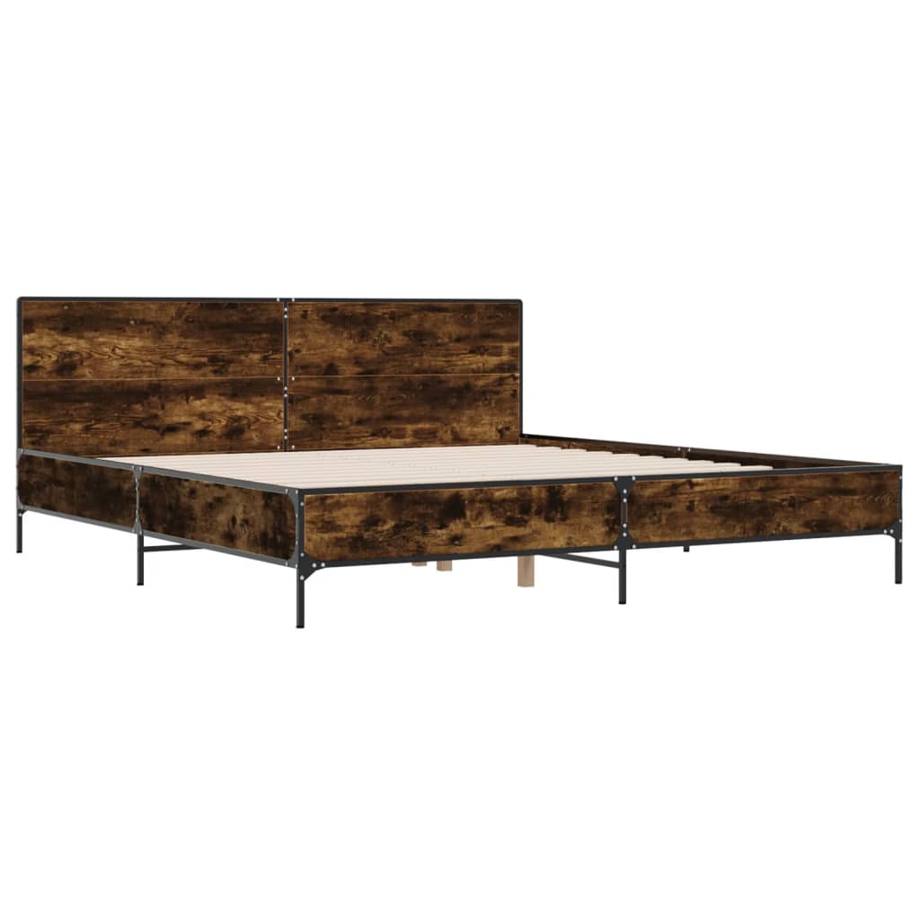 Cadre de lit sans matelas chêne fumé 200x200 cm - XIOS