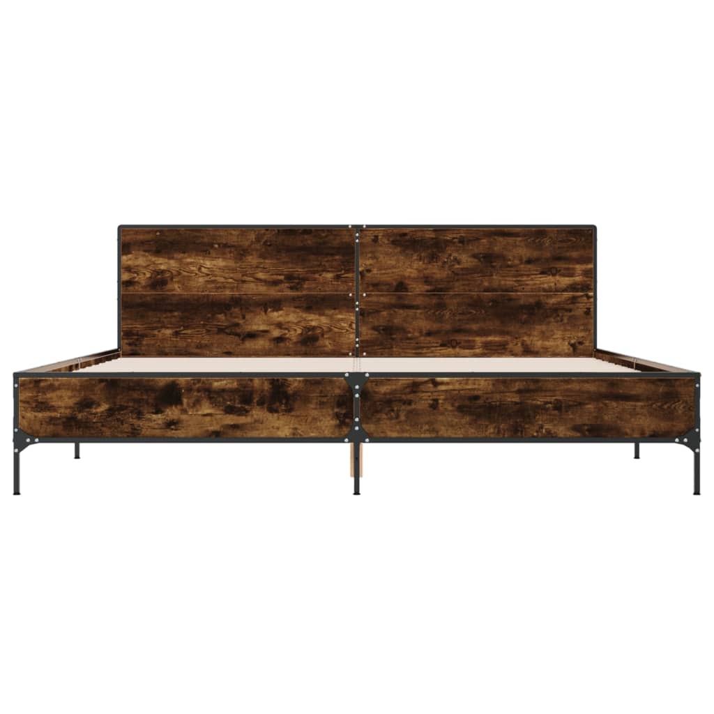 Cadre de lit sans matelas chêne fumé 200x200 cm - XIOS