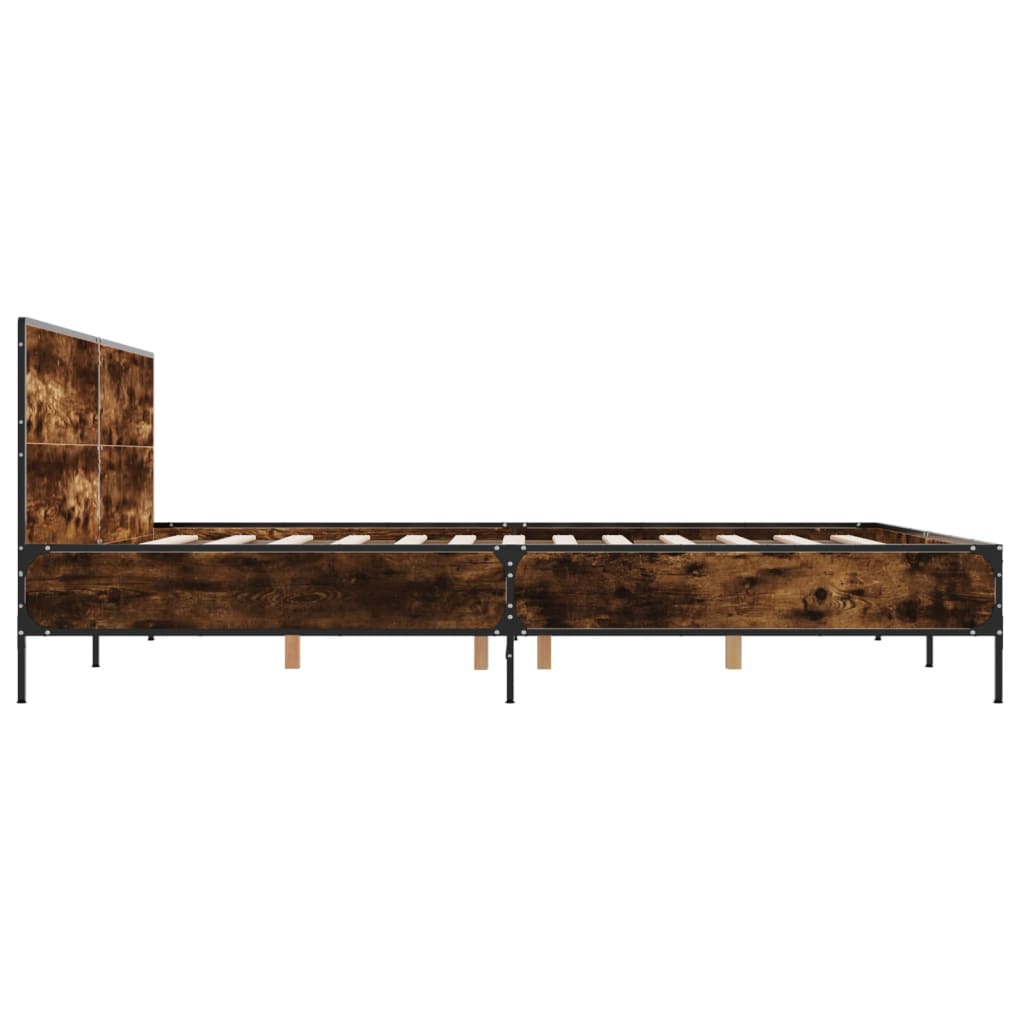 Cadre de lit sans matelas chêne fumé 200x200 cm - XIOS