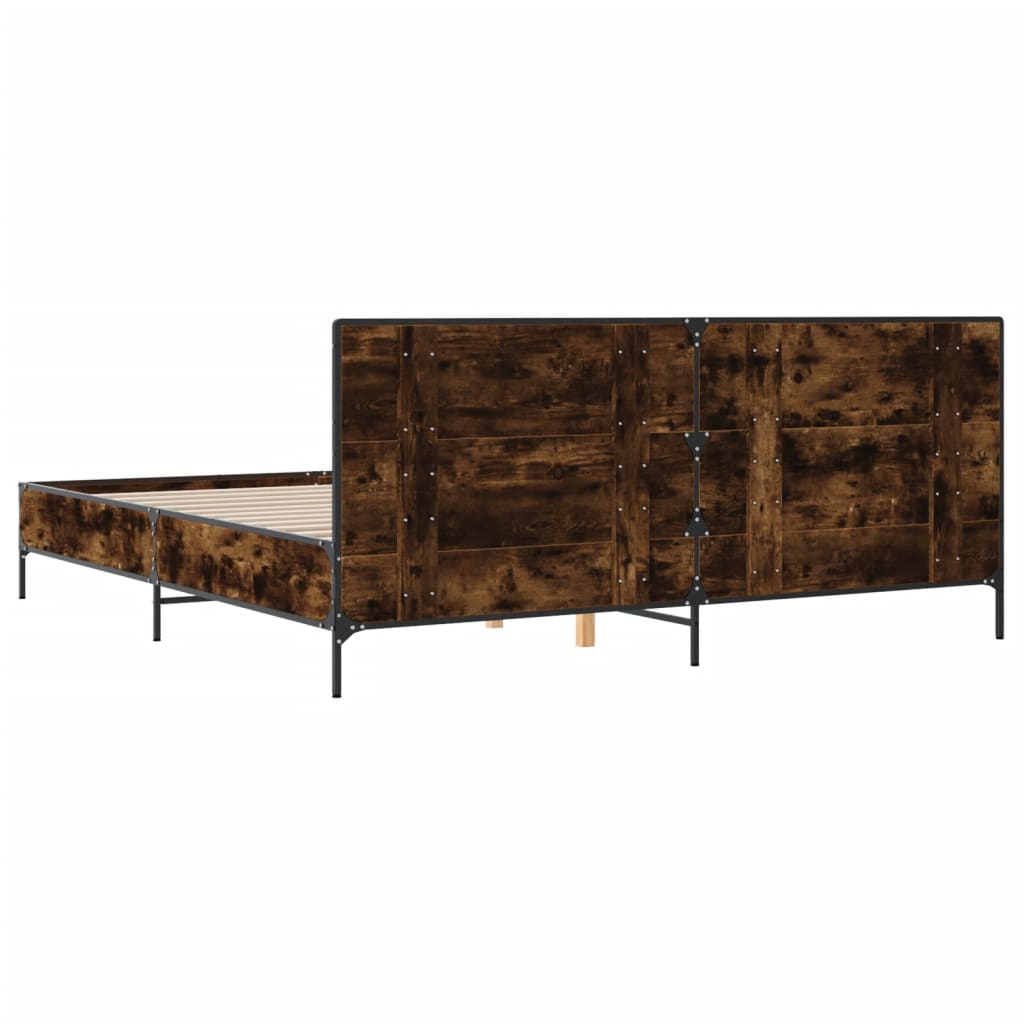 Cadre de lit sans matelas chêne fumé 200x200 cm - XIOS