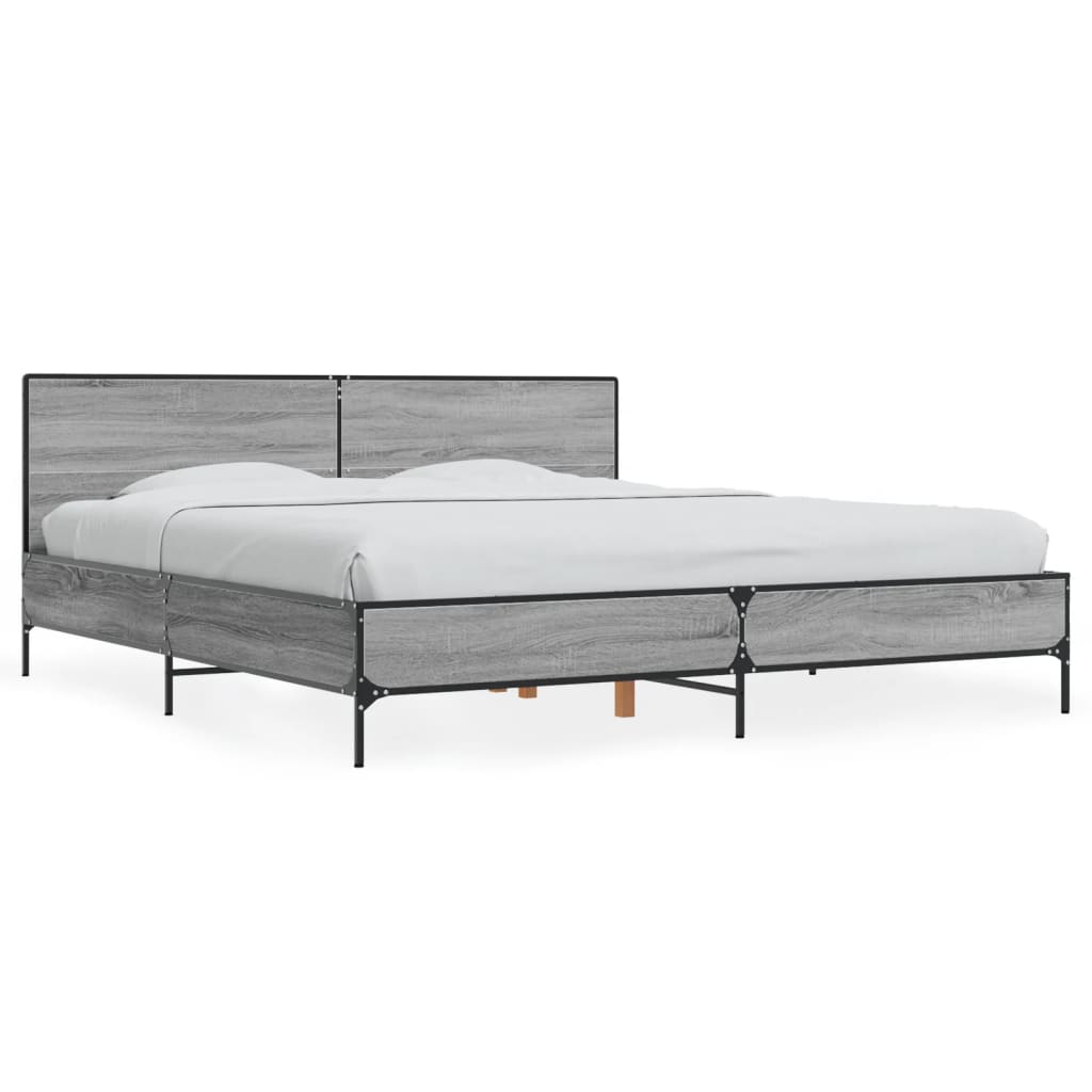 Cadre de lit sans matelas sonoma gris 200x200 cm - XIOS