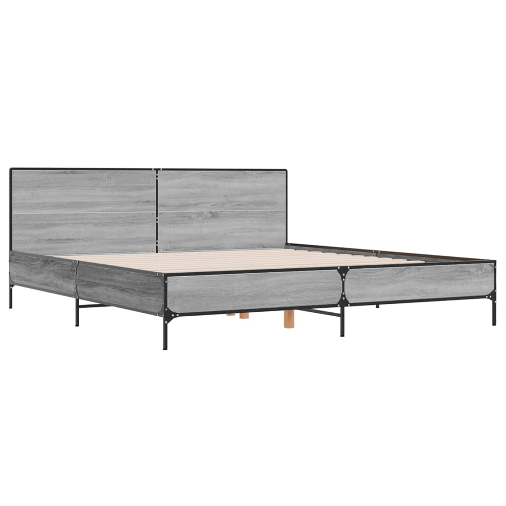 Cadre de lit sans matelas sonoma gris 200x200 cm - XIOS