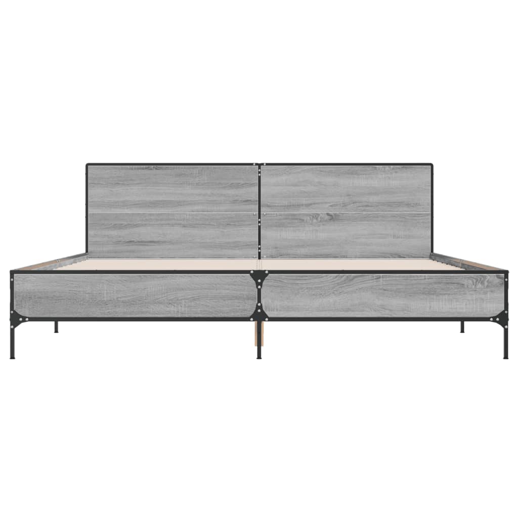 Cadre de lit sans matelas sonoma gris 200x200 cm - XIOS