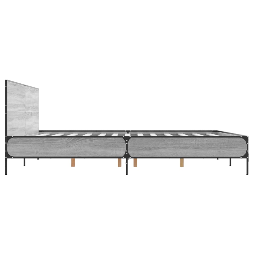 Cadre de lit sans matelas sonoma gris 200x200 cm - XIOS