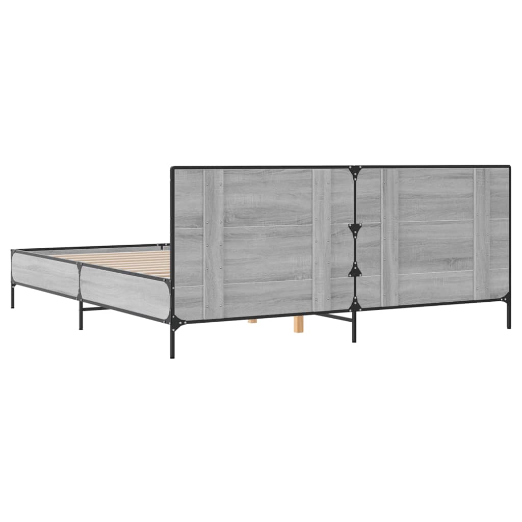 Cadre de lit sans matelas sonoma gris 200x200 cm - XIOS