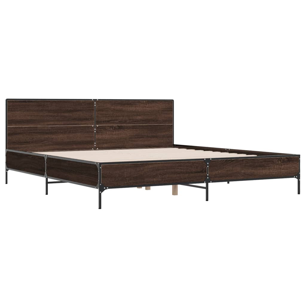 Cadre de lit sans matelas chêne marron 200x200 cm - XIOS