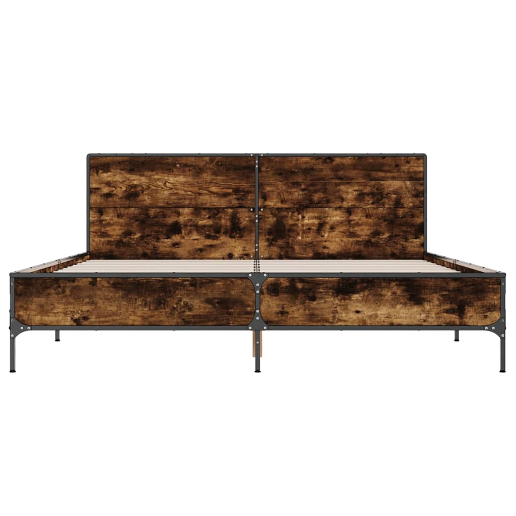 Cadre de lit sans matelas chêne fumé 120x190 cm - XIOS