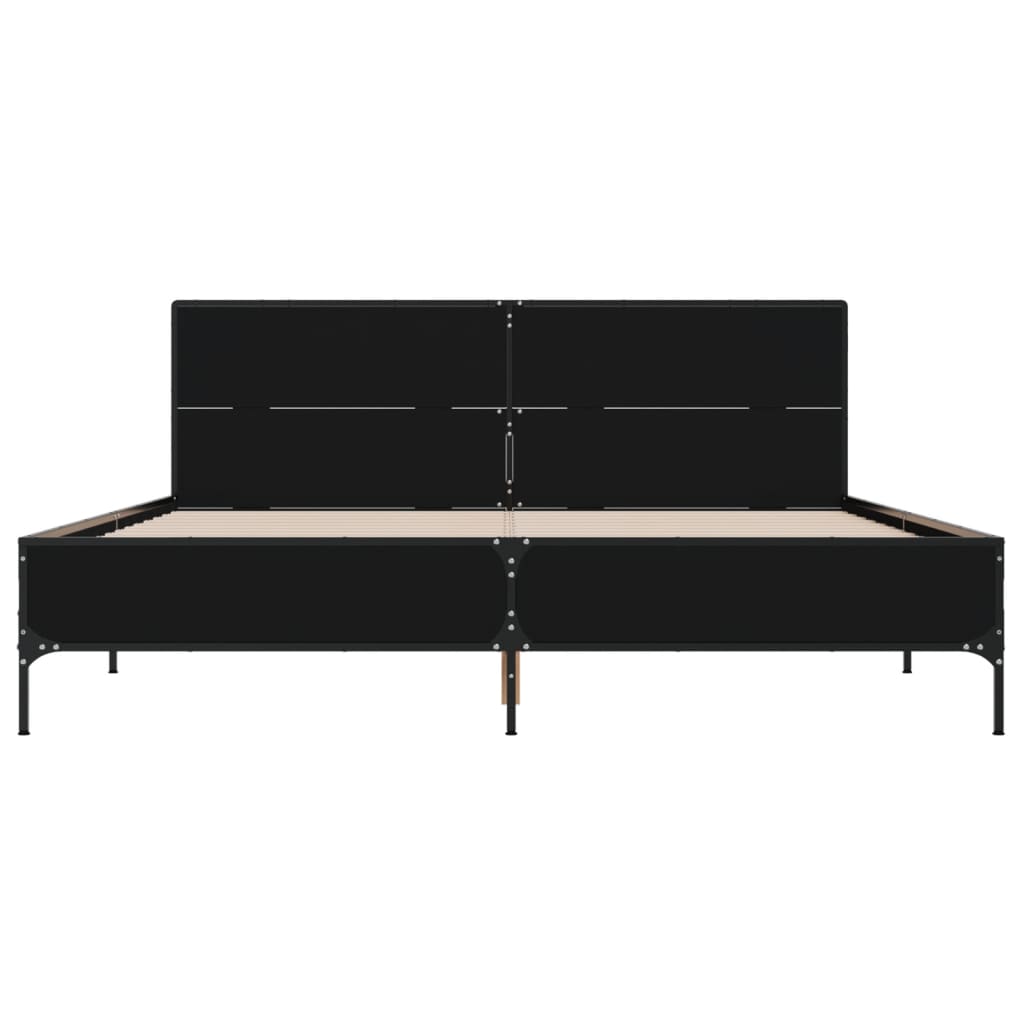 Cadre de lit sans matelas noir 135x190 cm - XIOS