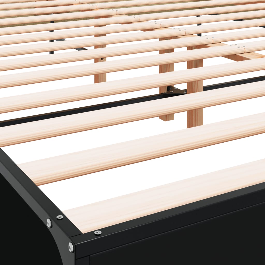 Cadre de lit sans matelas noir 135x190 cm - XIOS