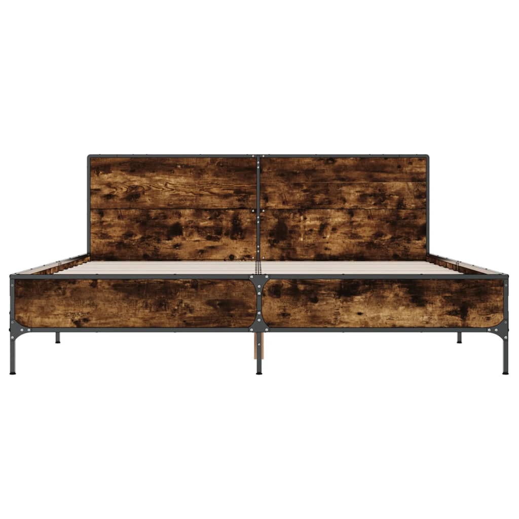 Cadre de lit sans matelas chêne fumé 135x190 cm - XIOS