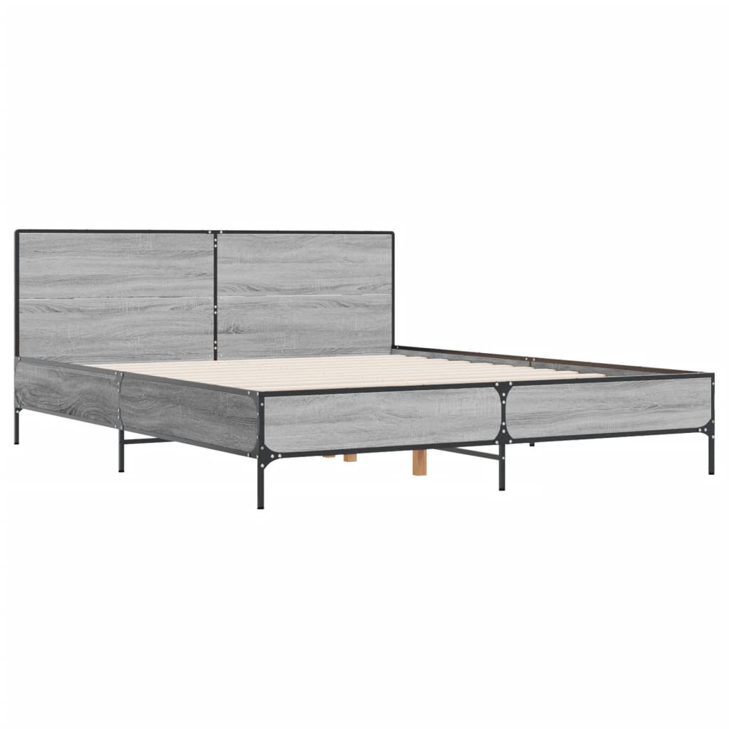 Cadre de lit sans matelas sonoma gris 135x190 cm - XIOS