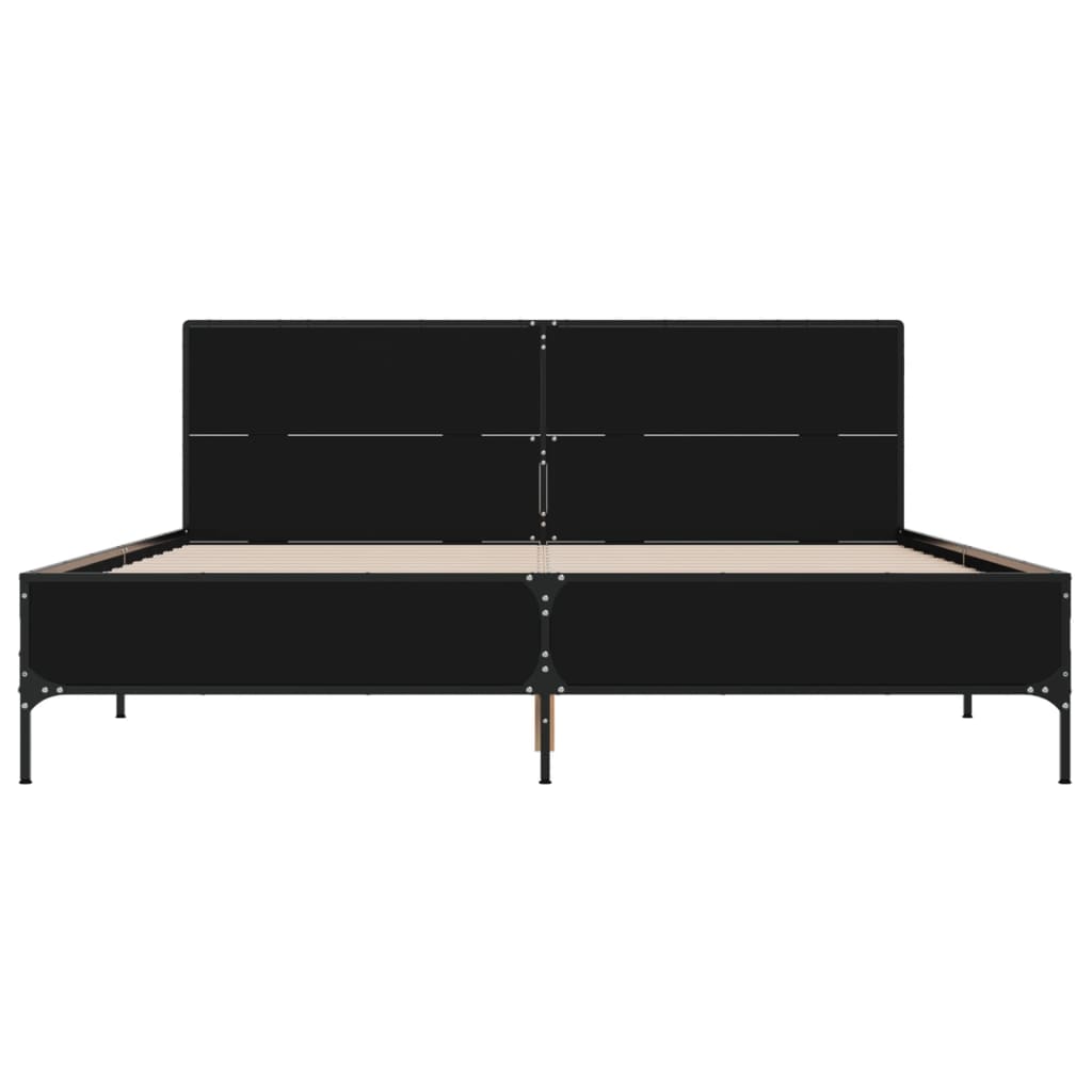 Cadre de lit sans matelas noir 140x190 cm - XIOS