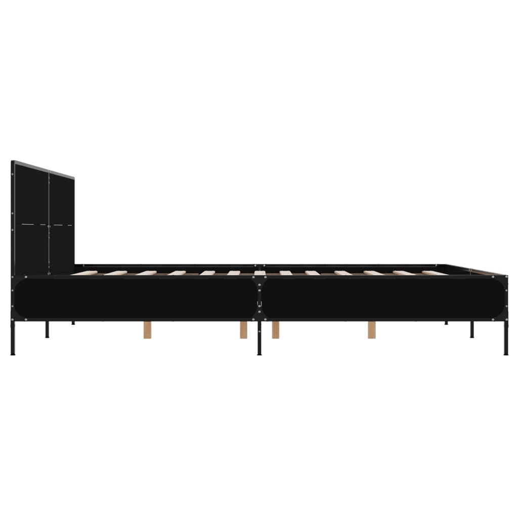 Cadre de lit sans matelas noir 140x190 cm - XIOS