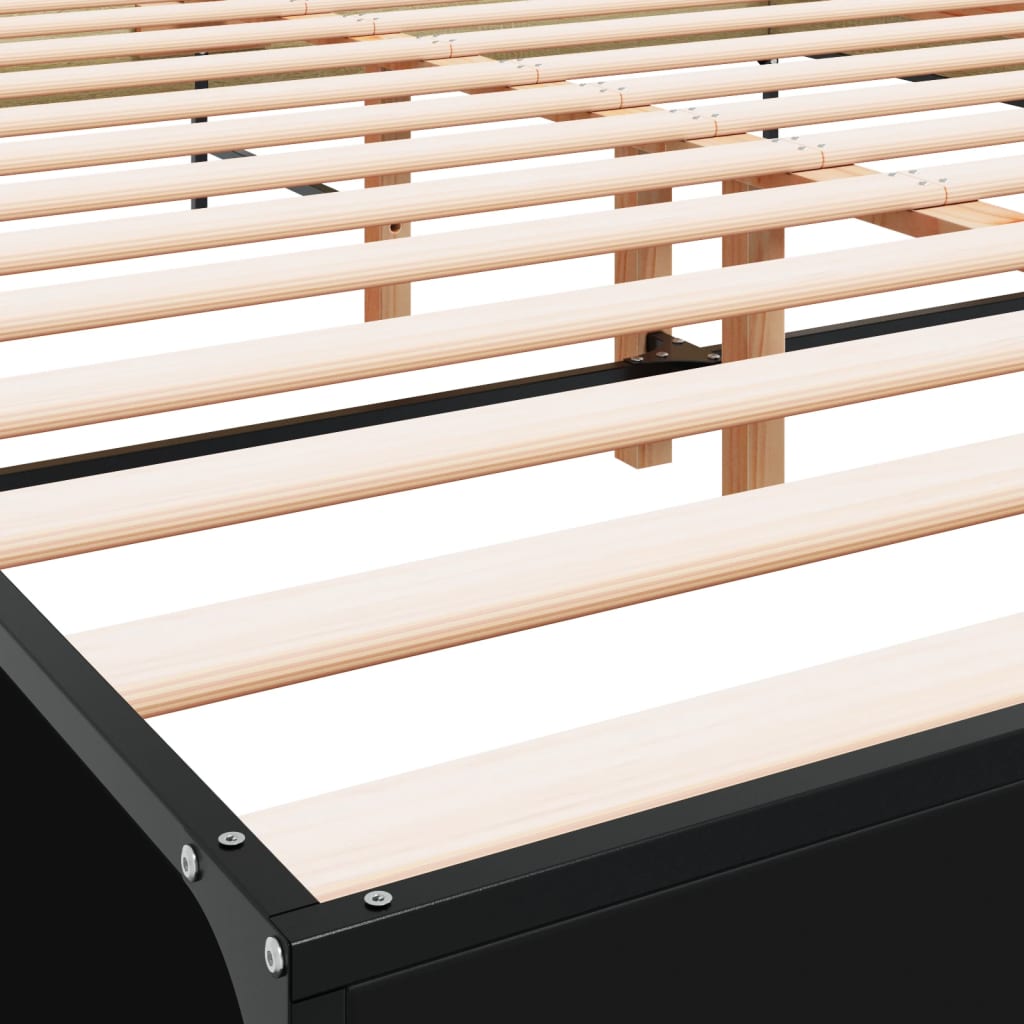 Cadre de lit sans matelas noir 140x190 cm - XIOS
