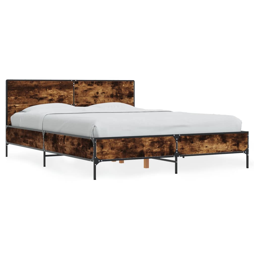 Cadre de lit sans matelas chêne fumé 140x190 cm - XIOS