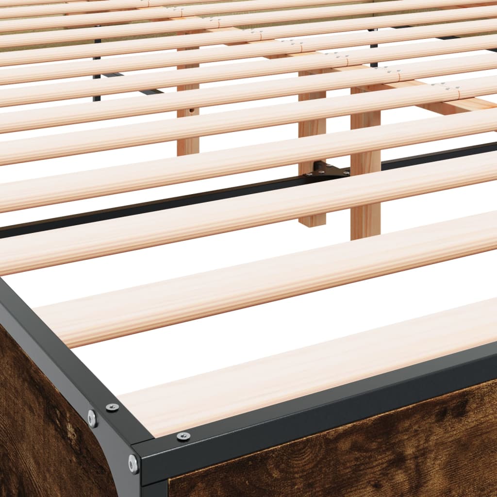 Cadre de lit sans matelas chêne fumé 140x190 cm - XIOS