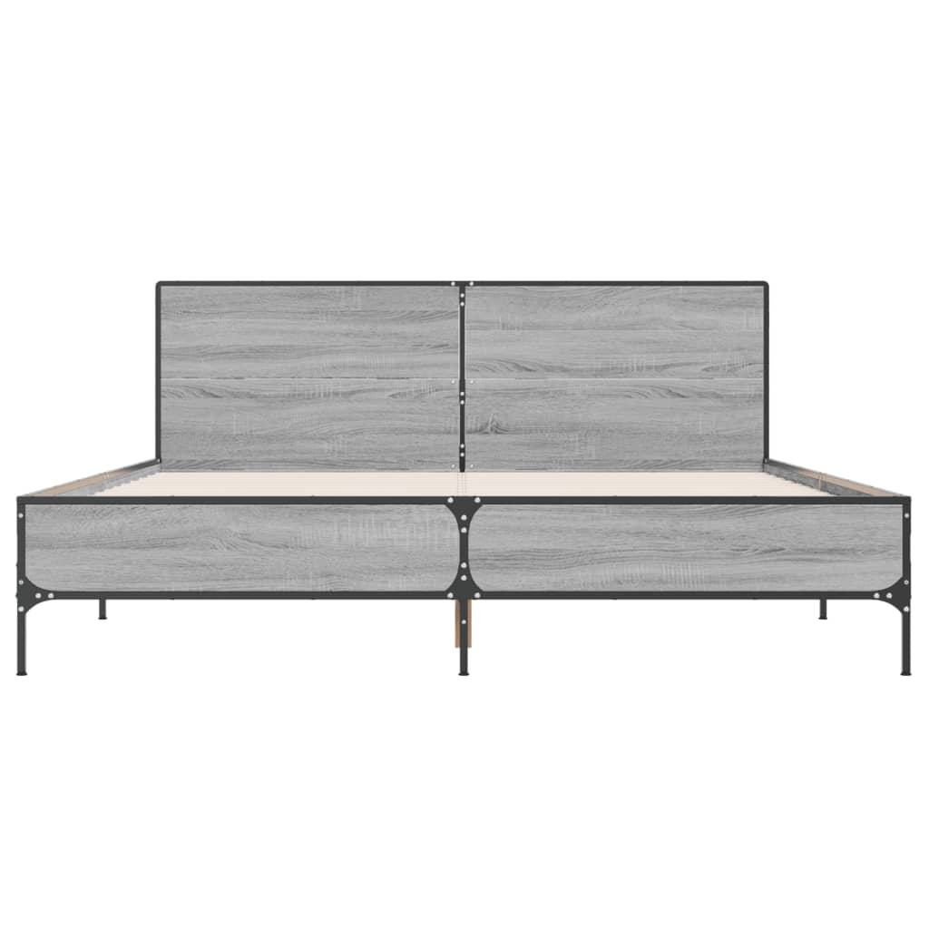 Cadre de lit sans matelas sonoma gris 140x190 cm - XIOS