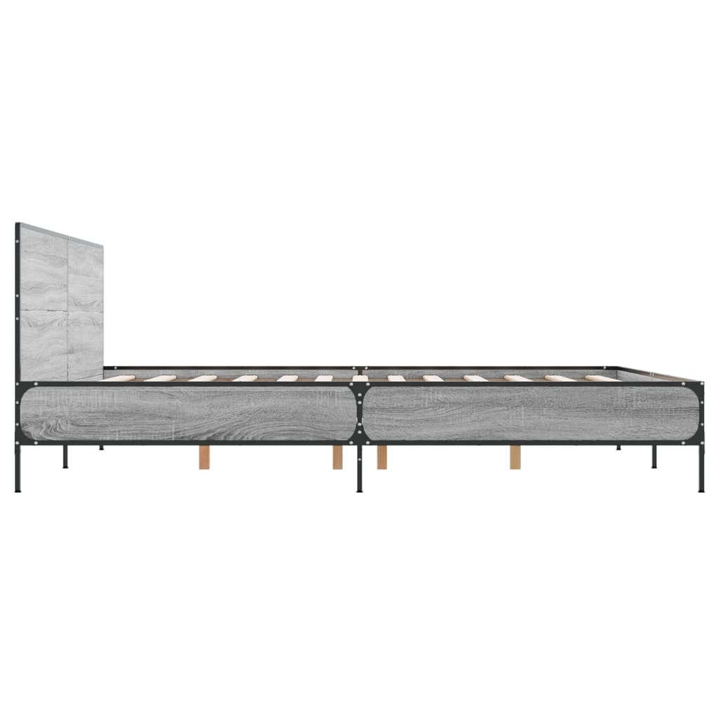 Cadre de lit sans matelas sonoma gris 140x190 cm - XIOS