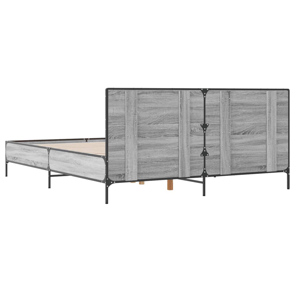 Cadre de lit sans matelas sonoma gris 140x190 cm - XIOS