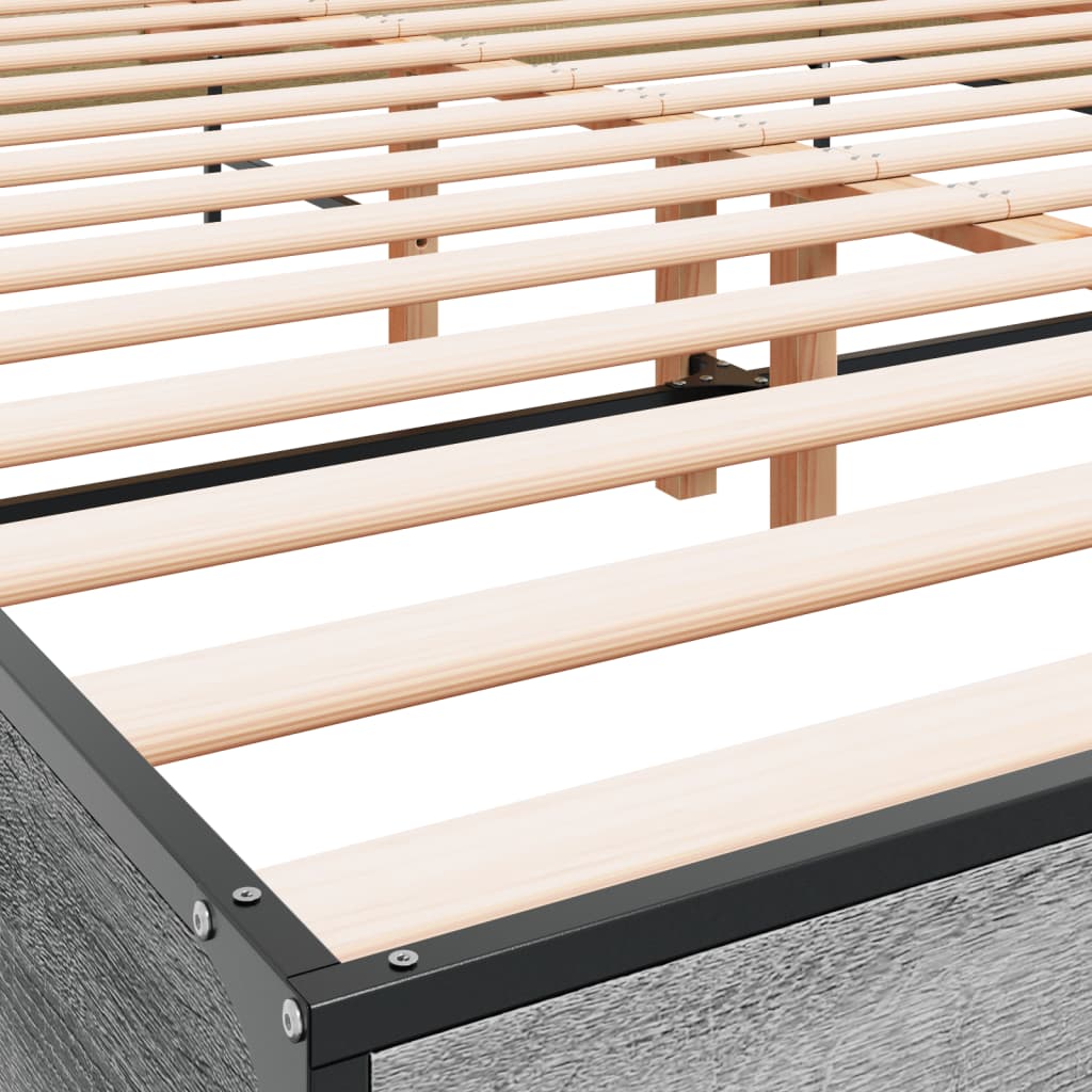 Cadre de lit sans matelas sonoma gris 140x190 cm - XIOS