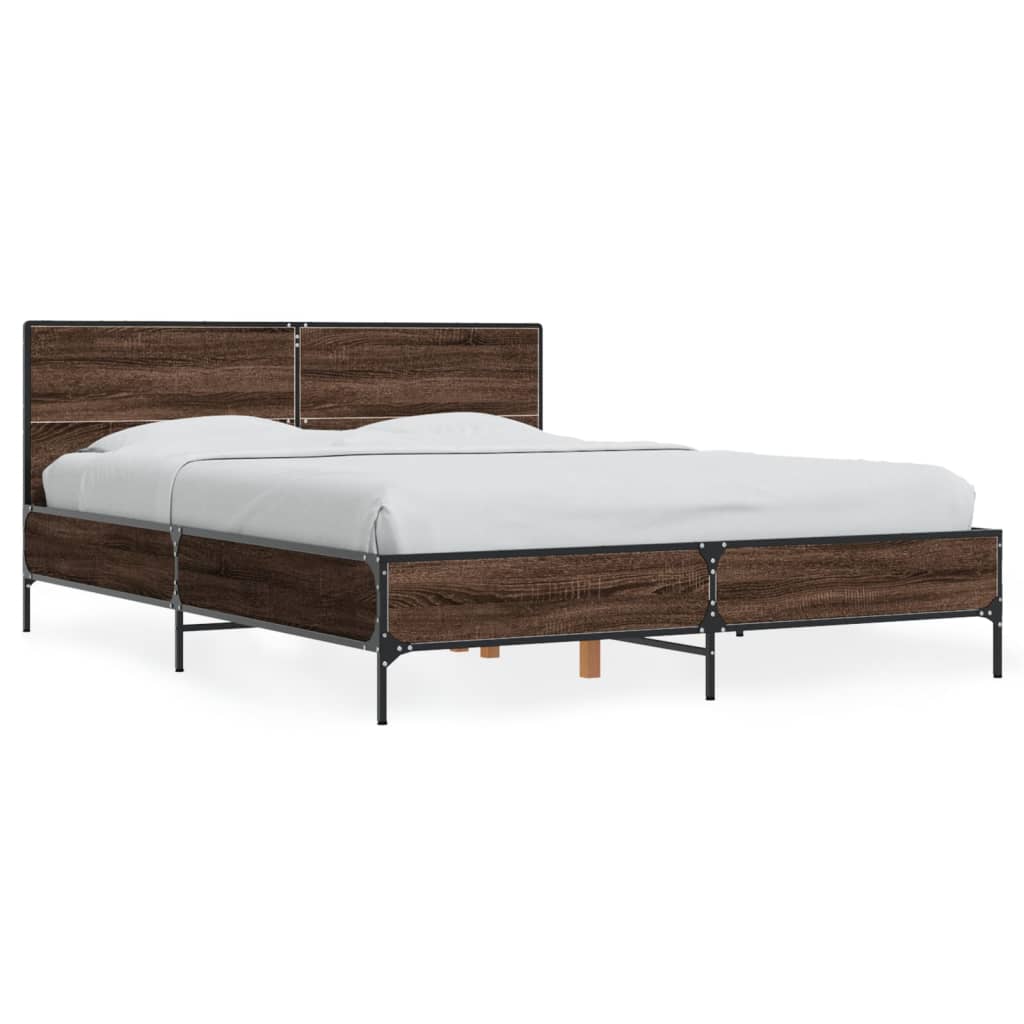 Cadre de lit sans matelas chêne marron 140x190 cm - XIOS