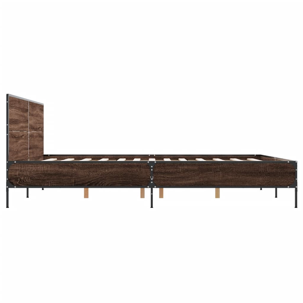 Cadre de lit sans matelas chêne marron 140x190 cm - XIOS