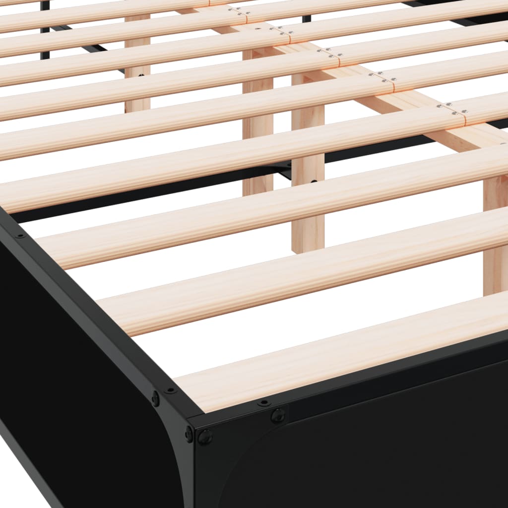 Cadre de lit sans matelas noir 140x200 cm - XIOS