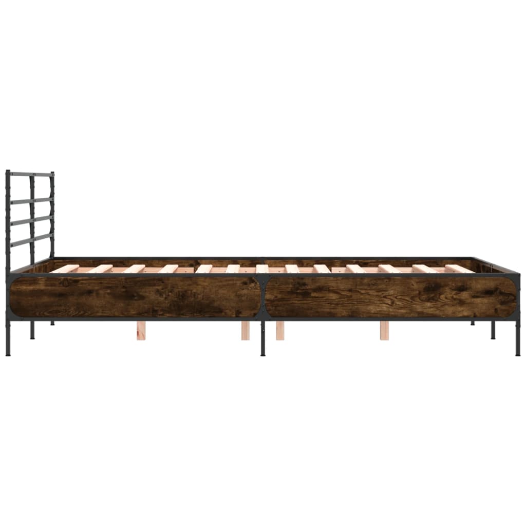 Cadre de lit sans matelas chêne fumé 140x200 cm - XIOS