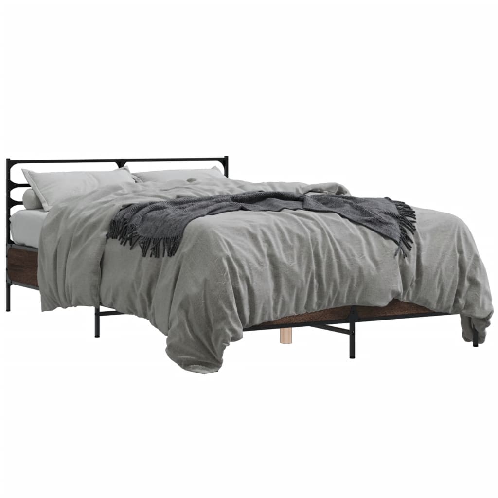 Cadre de lit sans matelas chêne marron 140x200 cm - XIOS