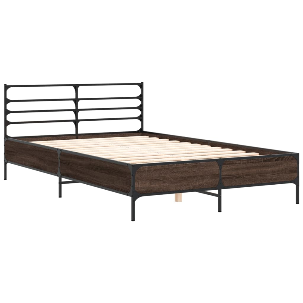 Cadre de lit sans matelas chêne marron 140x200 cm - XIOS