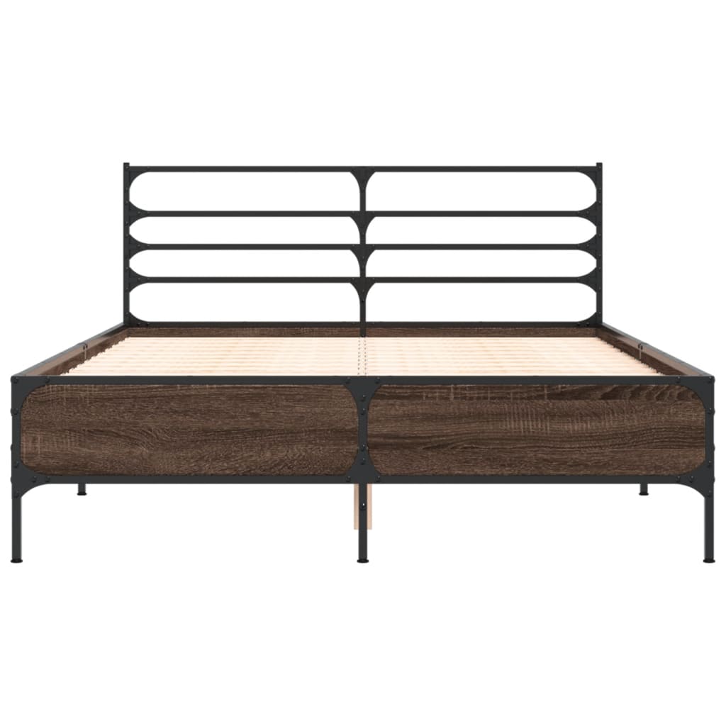 Cadre de lit sans matelas chêne marron 140x200 cm - XIOS