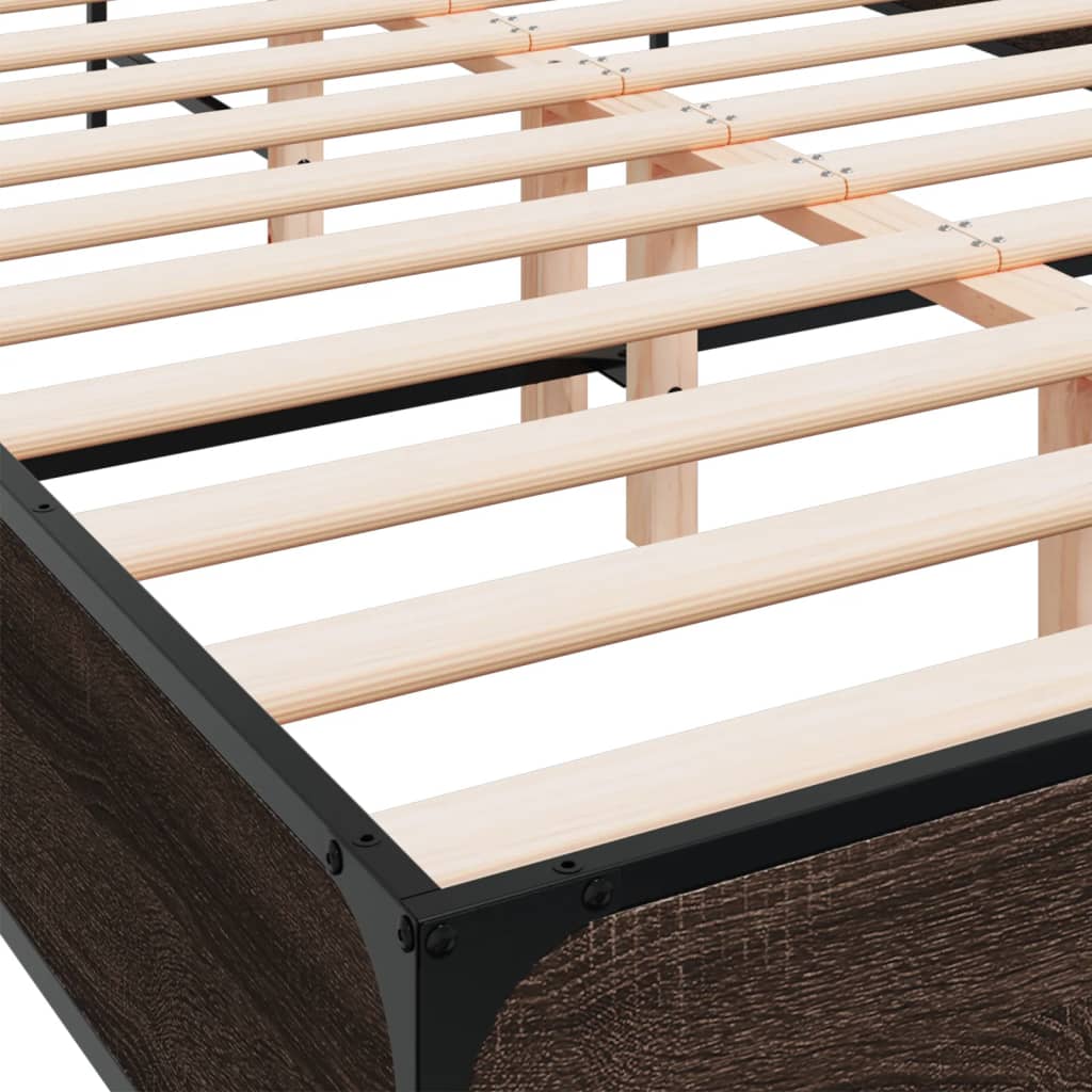 Cadre de lit sans matelas chêne marron 140x200 cm - XIOS