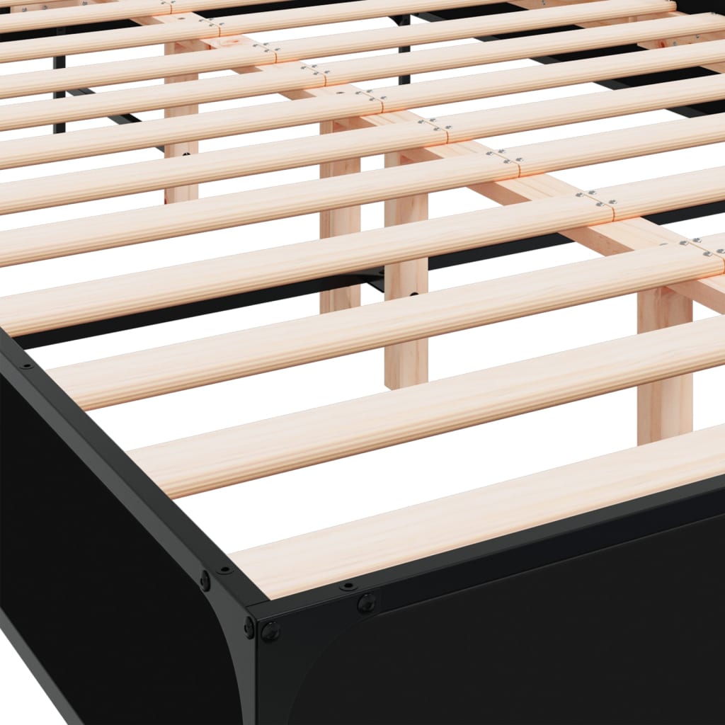 Cadre de lit sans matelas noir 150x200 cm - XIOS
