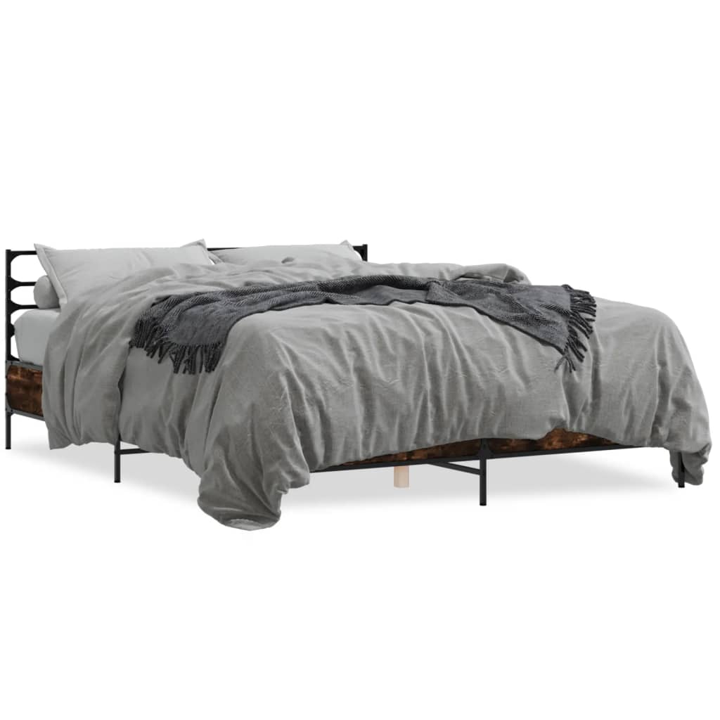 Cadre de lit sans matelas chêne fumé 150x200 cm - XIOS
