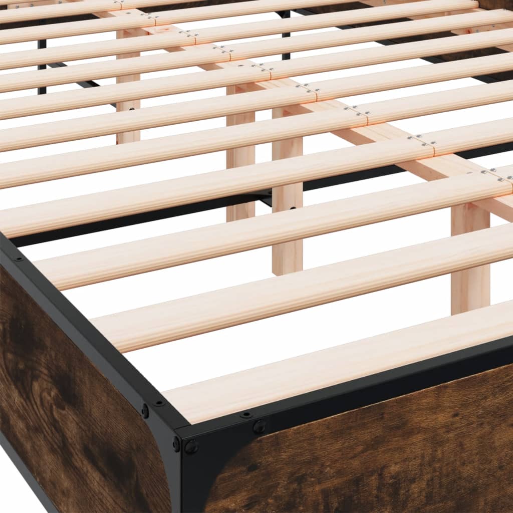 Cadre de lit sans matelas chêne fumé 150x200 cm - XIOS