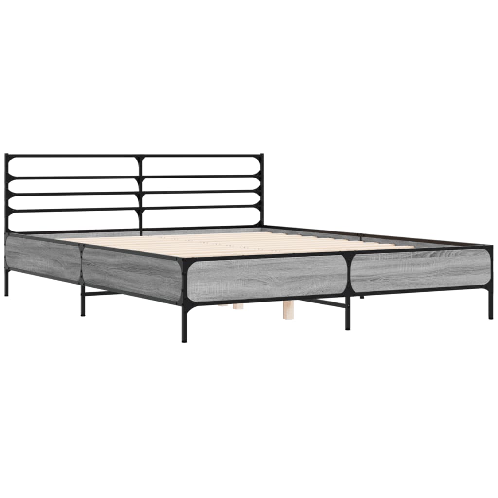 Cadre de lit sans matelas sonoma gris 150x200 cm - XIOS