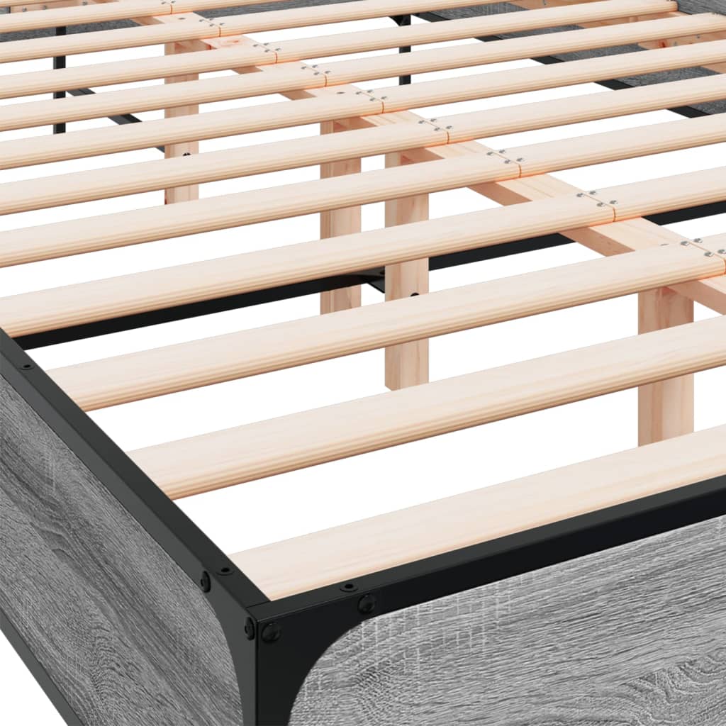Cadre de lit sans matelas sonoma gris 150x200 cm - XIOS