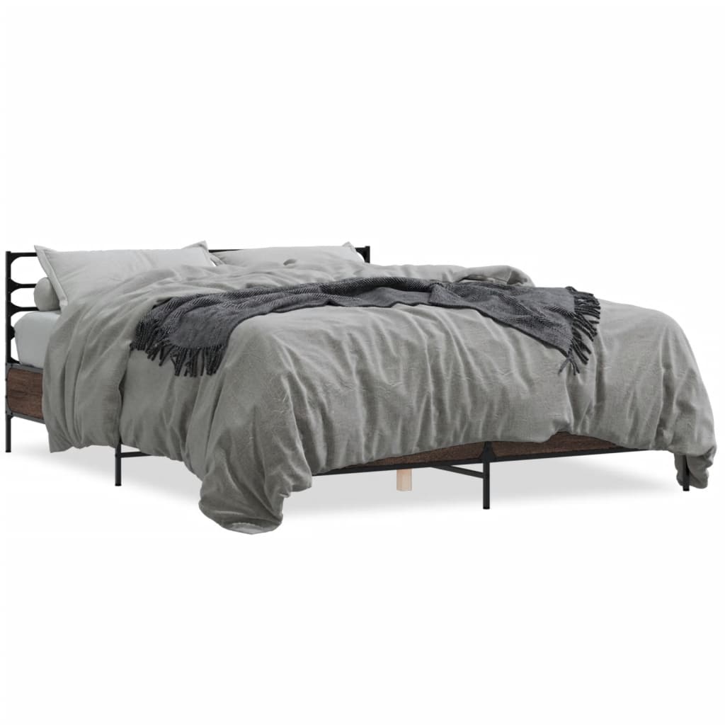 Cadre de lit sans matelas chêne marron 150x200 cm - XIOS