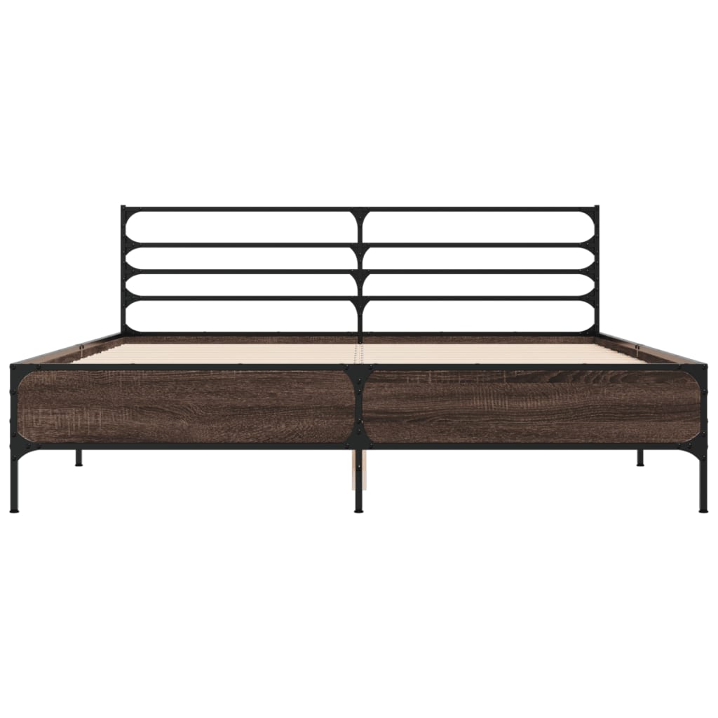 Cadre de lit sans matelas chêne marron 150x200 cm - XIOS