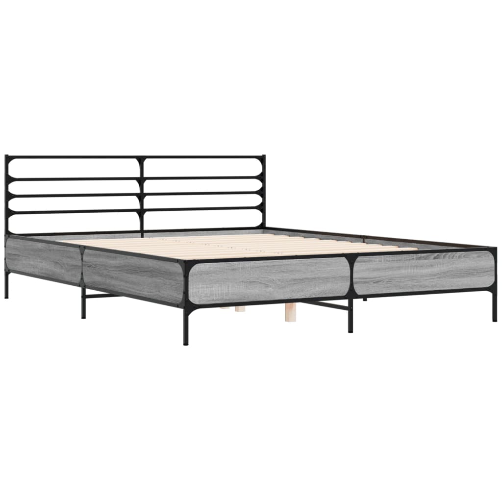Cadre de lit sans matelas sonoma gris 160x200 cm - XIOS