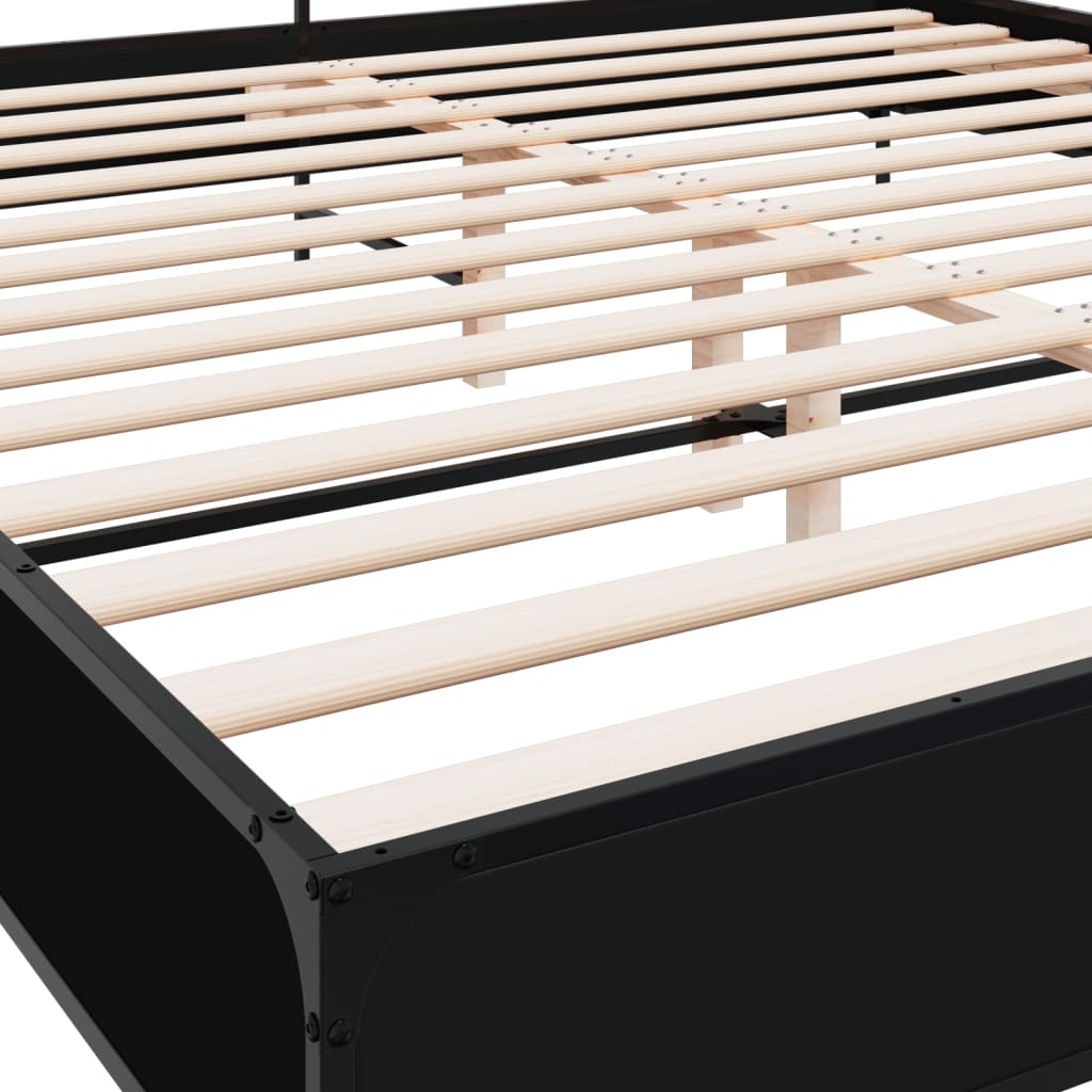 Cadre de lit sans matelas noir 180x200 cm - XIOS