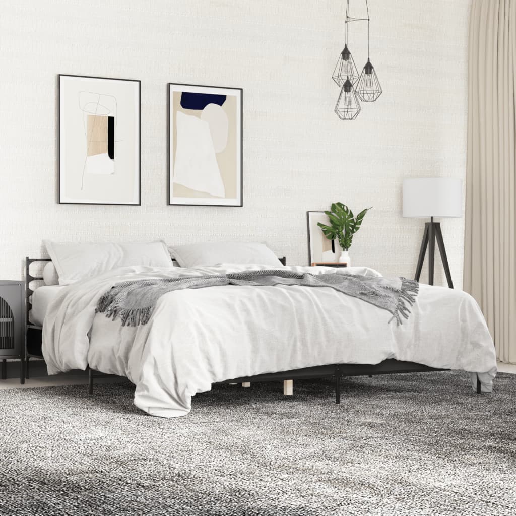 Cadre de lit sans matelas noir 180x200 cm - XIOS